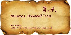 Milotai Annamária névjegykártya